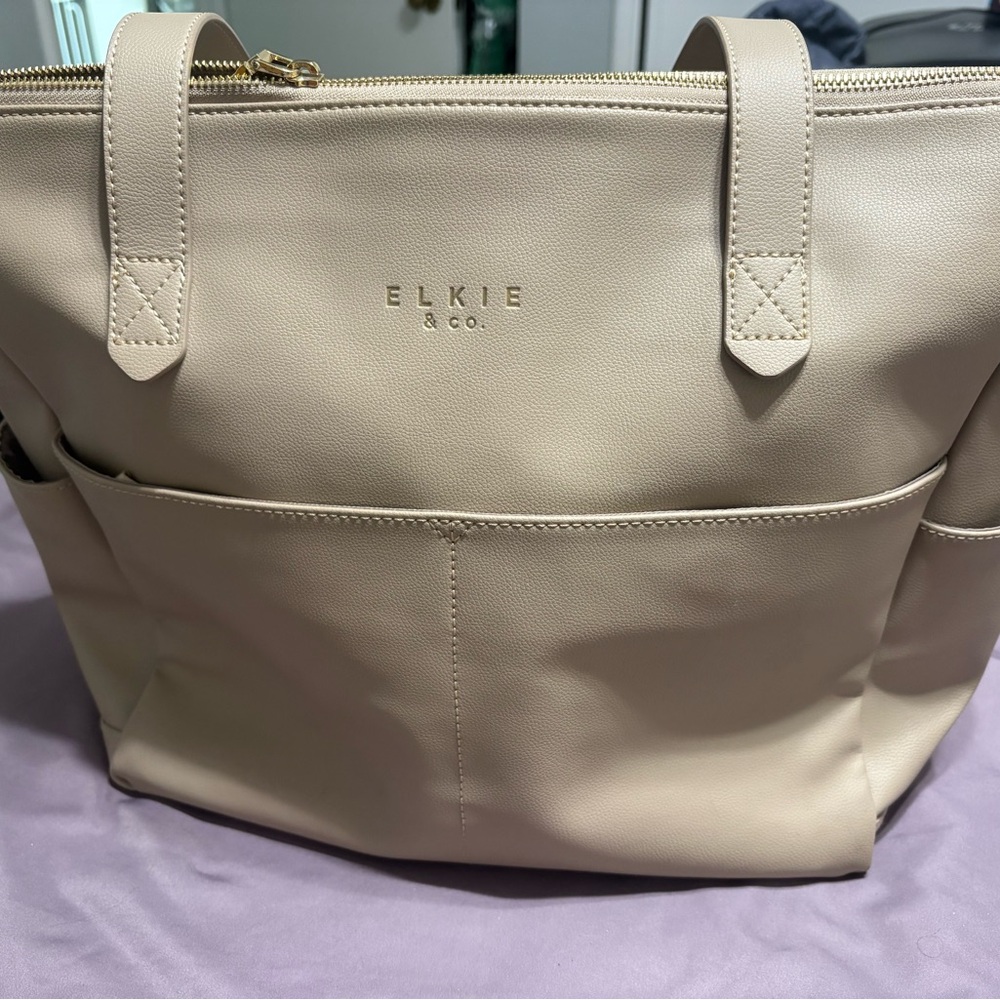 Elkie “Aberdeen” Diaper Bag in Taupe